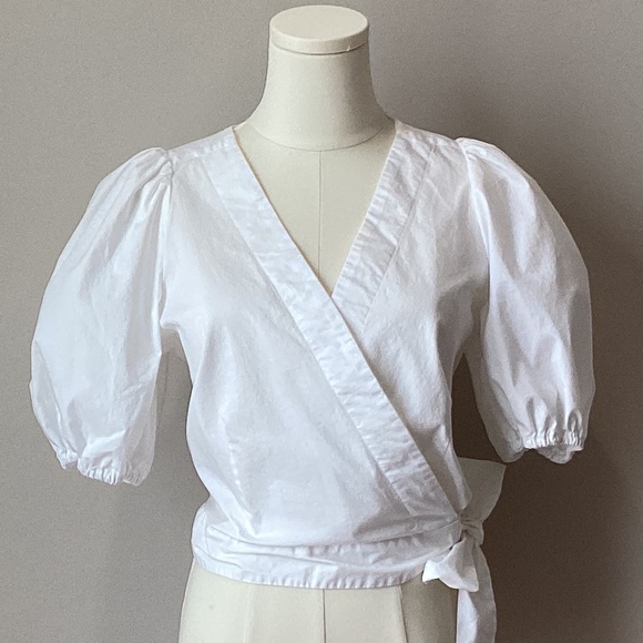 Banana Republic Poplin Puff Sleeve Crop Top - PM - Picture 4 of 6